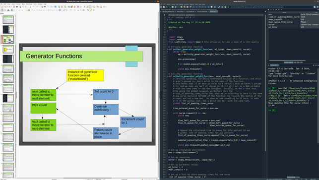 Screenshot with a diagram on one side and code on the other