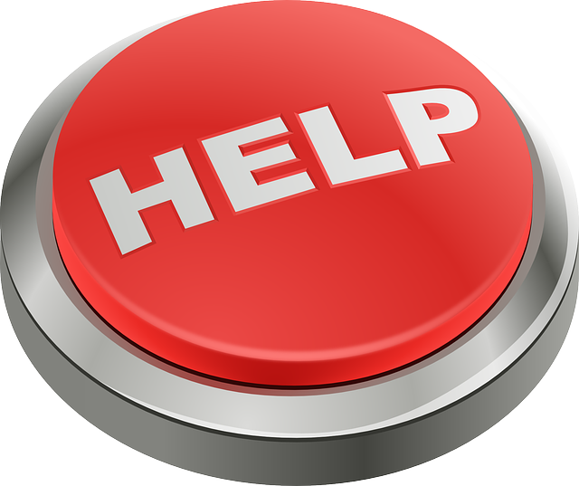 Image of a big red button with the word &#039;help'