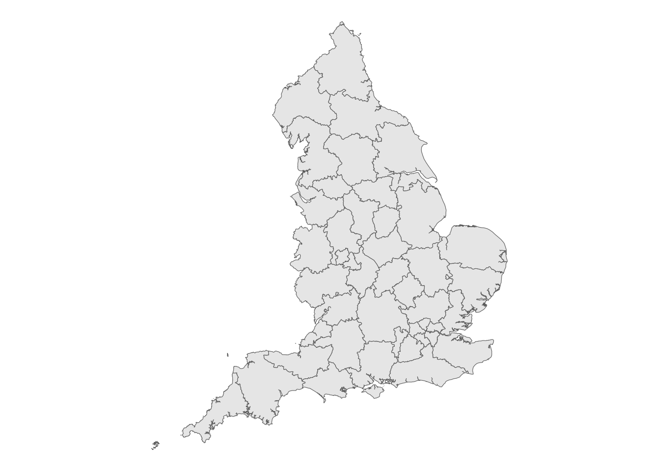 Boundaries of Sustainability and Transformation Partnerships in England (2017). Data source: ONS.